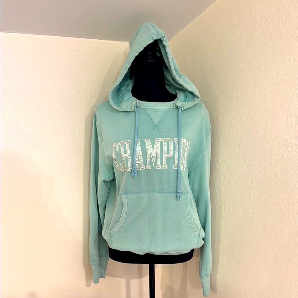 Champion Women's Mint Greenish Blue Hoodie